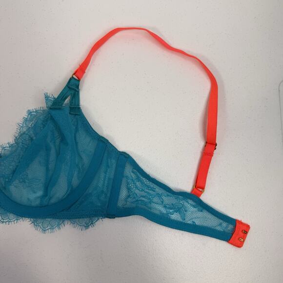 Victoria's Secret 34C Bra Very Sexy Unlined Demi Push Up Underwire Sheet Teal - Picture 10 of 16